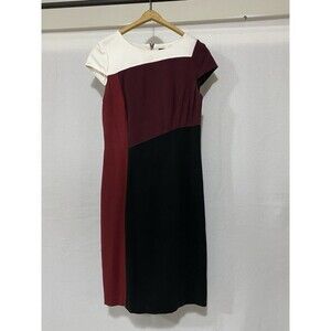 White House Black Market Color-Block Sheath Knee Length Sheath Dress Size 4